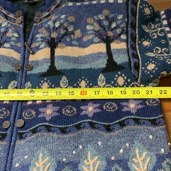 Icelandic Design Vintage Sweater 100% Wool w Gorgeous Colours, Fully Lined - Picture 12 of 15